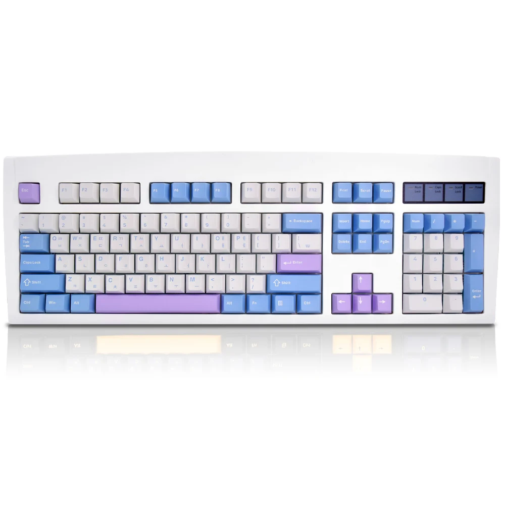 WIreline wireless Bluetooth mechanical keyboard blue purple Otemu Tom 104 keys