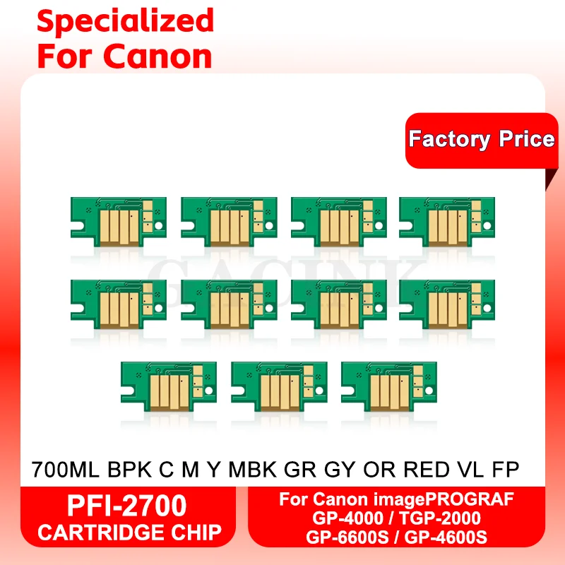 PFI2700 PFI-2700 One Time Use Cartridge Chip For Canon imagePROGRAF GP-4000 GP-2000 GP-4600S GP-6600S Printer 700ML Stable Chip