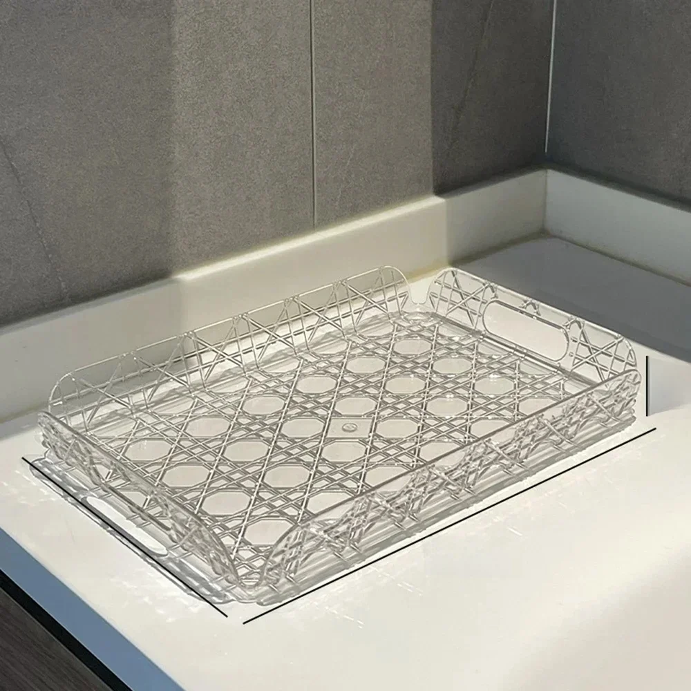 Plateau de rangement rectangulaire pour la maison, tasse d'eau, plateau à thé léger de luxe haut de gamme, service à thé esthétique, décoration de la maison