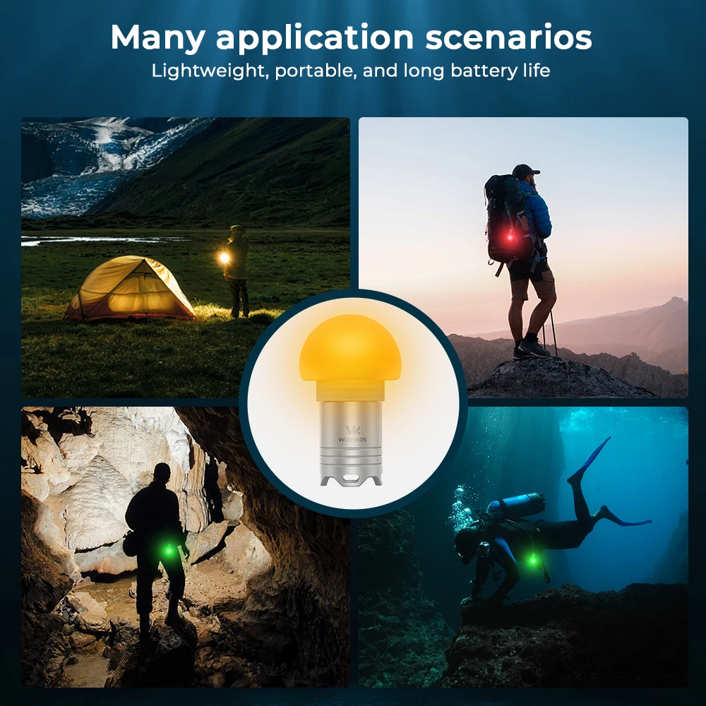 Picture 5: Wurkkos DL04 Mini Diving Flashlight Waterproof to 100 Meters 3000K Night Diving Beacon Light Outdoor Keychain Style