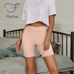 Flarixa Summer Seamless Safety Shorts Under Skirt Pants Comfort High Waist Boyshorts Ice Silk Boxers for Women's Cycling Shorts