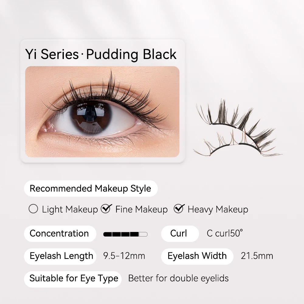 WOSADO Magnetic Lashes No.20 PUDDING BLACK Professional Premium Reusable Safe Dupont 3D Patented False Eyelashes Naughty