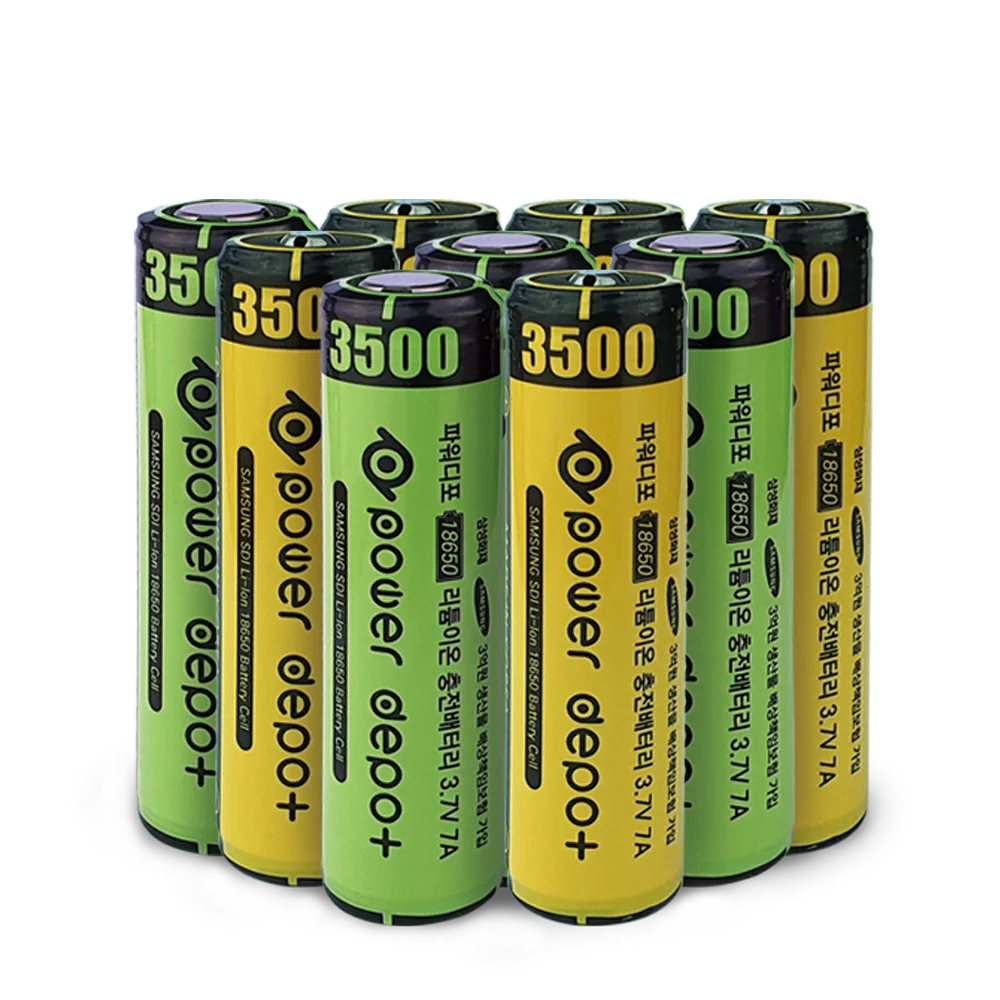 [Korea Production Send] PowerDepot Samsung SDI Cell Lithium Ion Large Capacity 3500mAh 18650 Battery Rechargeable Circuit Battery