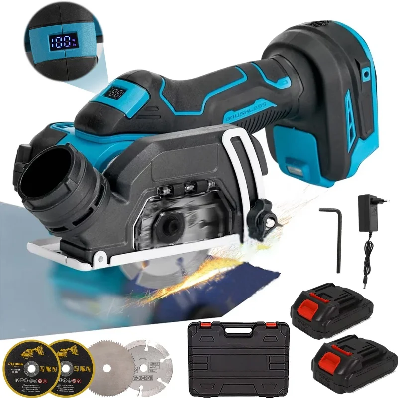 Mini-meuleuse d'angle de 3 pouces, machine de découpe sans fil, outils électriques de meulage, de polissage et de découpe, compatibles avec la batterie Makita 21V.