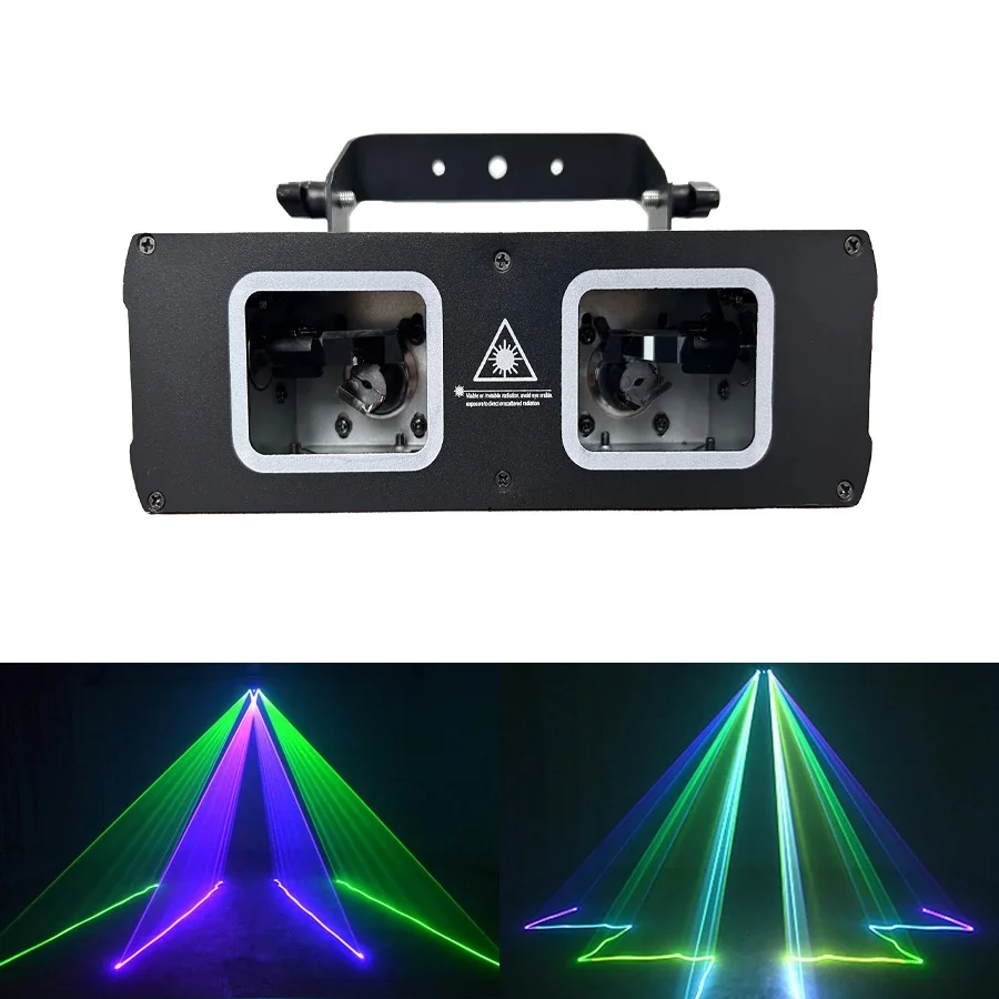 Disco Dual Lens RGB Beam Line Scanner Projector Laserlamp Dmx512 Geschikt voor Disco DJ Party Wedding Bar Stage Light - afbeelding 2