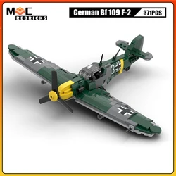 Military Combat Fighter Arms Series German Bf 109 F-2 Bomber MOC Building Block WW2 Airplane Model Bricks Toys Kids XMAS Gift