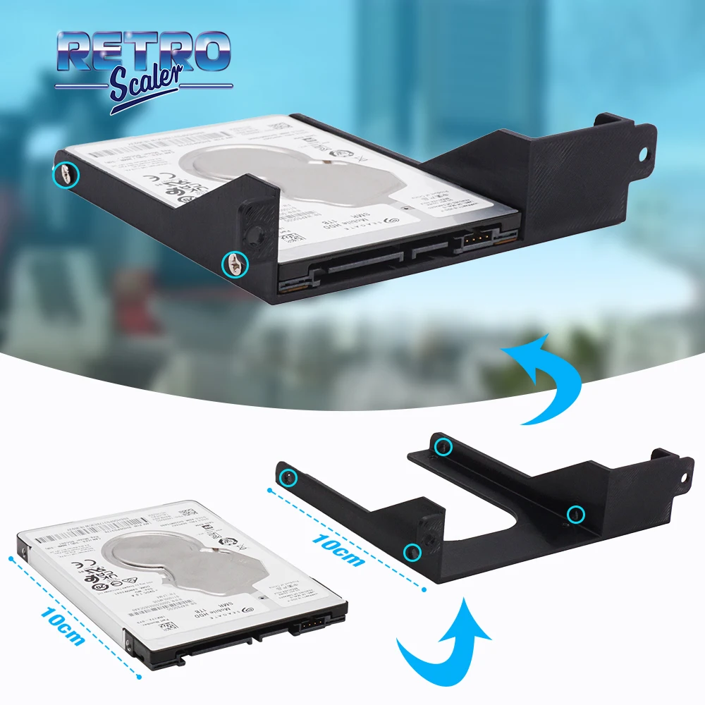 RetroScaler New Upgrade 2.5 Inches Hard Drive HDD SSD 3D Printed Bracket With Screws For PlayStation 2 PS2 Fat Game Console