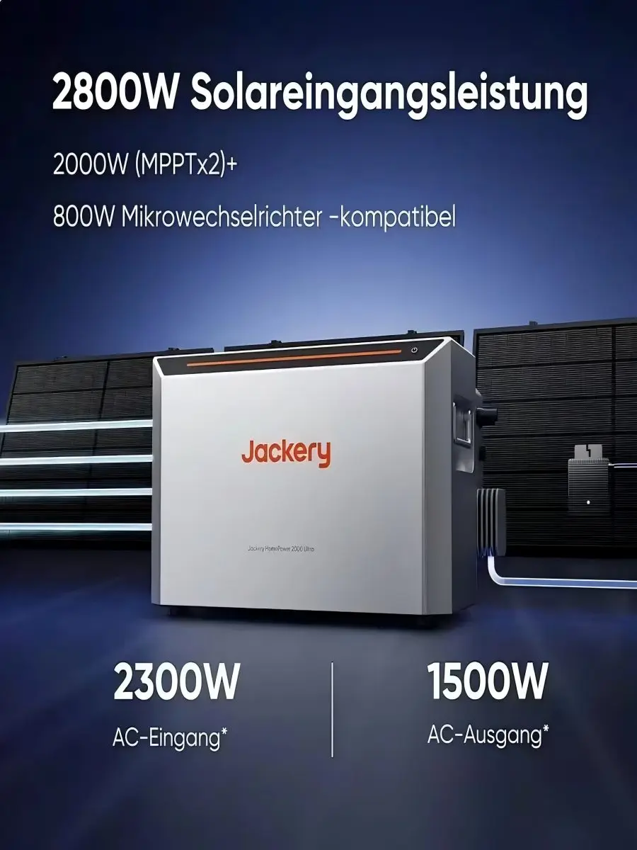 Jackery HomePower 2000 Ultra Balkonspeicher 2048Wh |   2300W AC-Eingang Notstromversorgung