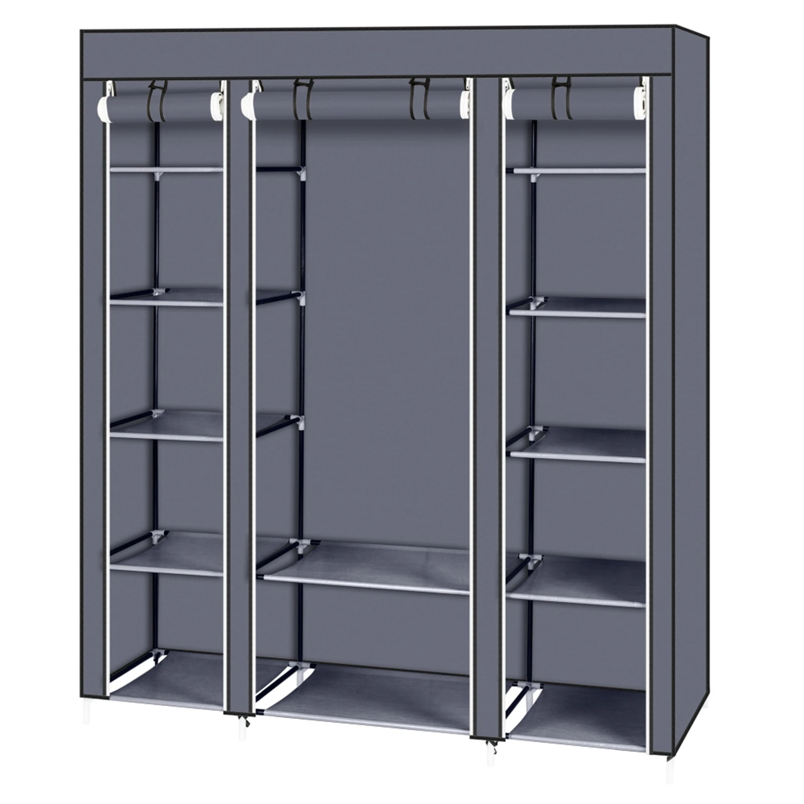 Non-Woven factory 5 Layers 12 compartment Dustproof Wardrobe High Capacity bookshell Open Simple Assembly Storage Cabinet