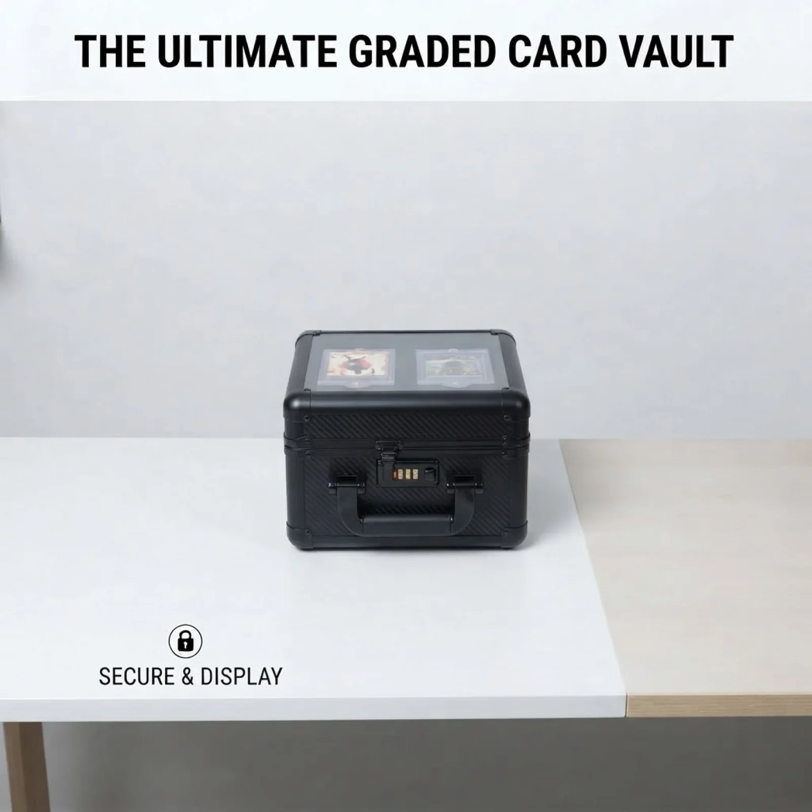 Secure Double Layer Card Case Graded Trading Card Storage Box Portable Card Display Organizer for PSA BGS Collection