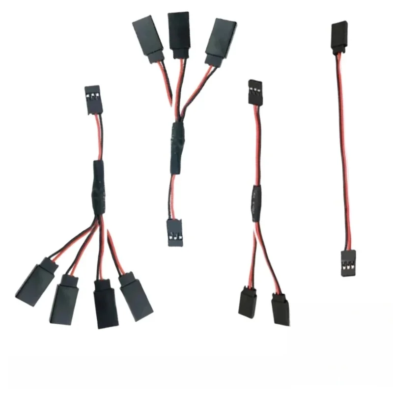 1 pièces 20/30/50cm 1to1/ 1to2/ 1to3/ 1to4 câble d'extension Servo RC Futaba 3 broches JR séparateur de prise mâle à femelle pour modèle RC