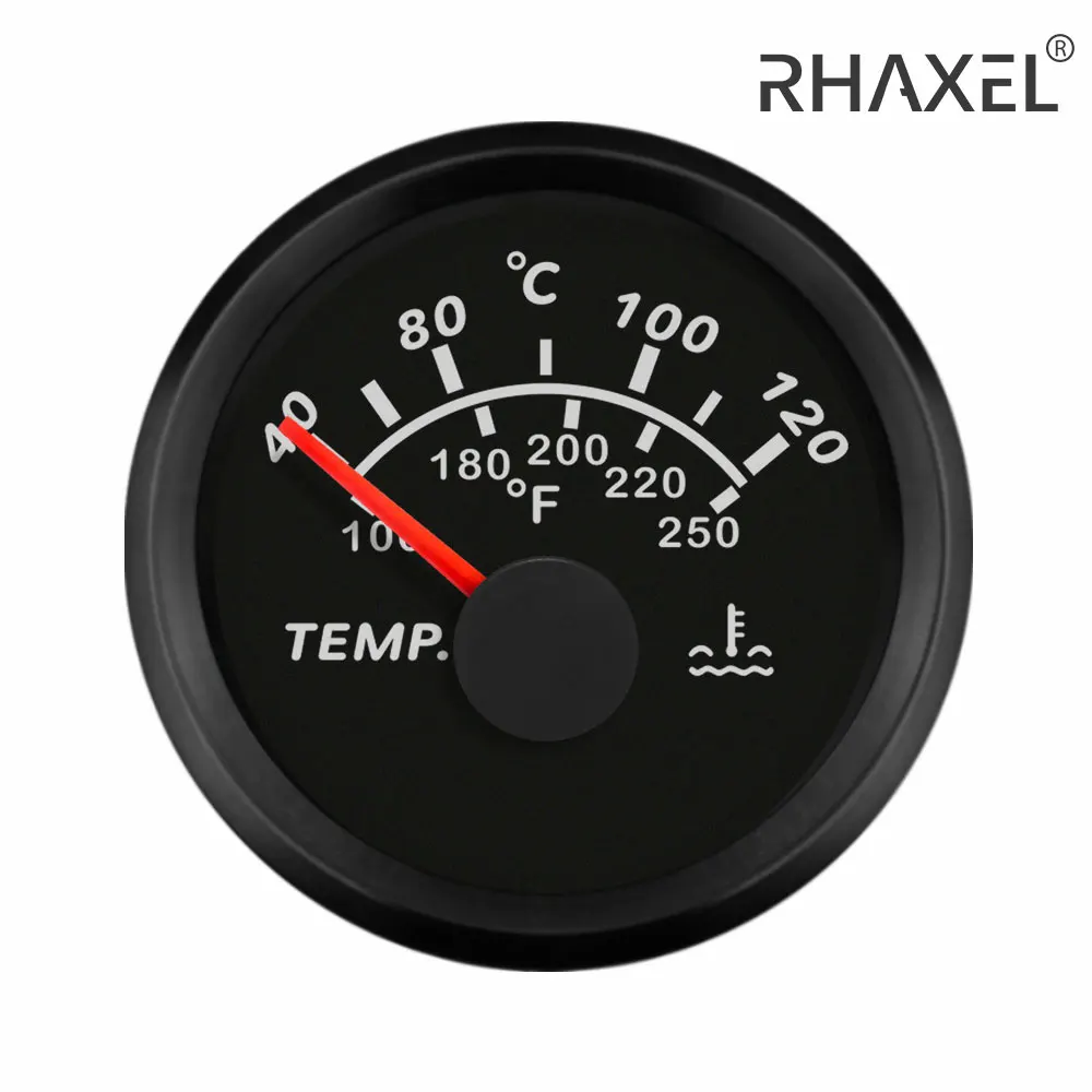 

Датчик температуры воды RHAXEL 52 мм, 40-120 градусов Цельсия с красной подсветкой для автомобиля, лодки, 55 В, 24 В