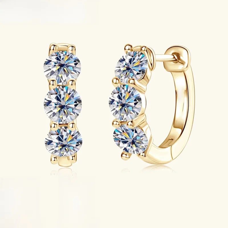 Deze 925 sterling zilveren moissanite oorbellen zijn luxueus en elegant, perfect voor dagelijks gebruik. - afbeelding 2