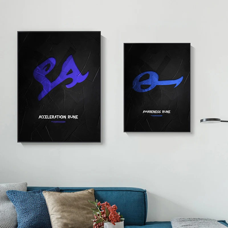 Minimalist Shadowhunters Runes Posters Canvas Painting Abstract Sign Wall Art For Modern Living Room Home Decoration Print Gift
