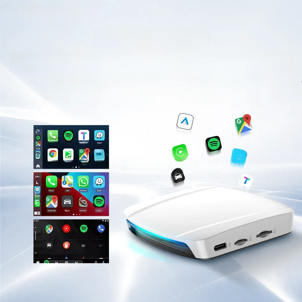 HDMI CarlinKit CarPlay Ai TV Box Android 13 met HD-uitgang SM6225 Draadloze CarPlay Android Auto Streaming Box 4 in 1 voor OEM-auto - afbeelding 2