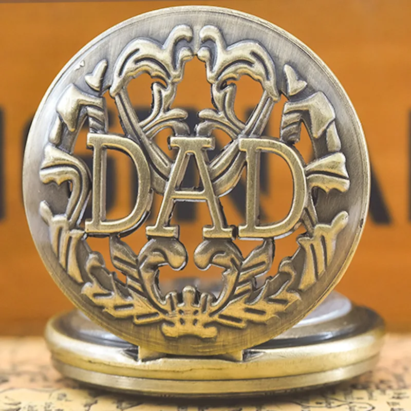 Dad Pocket Watch dice for Fathers' Day Gifts w/ 7pcs Polyhedral Metal Dice Dad pocket watch Case DND dice watch Metal Dice Box