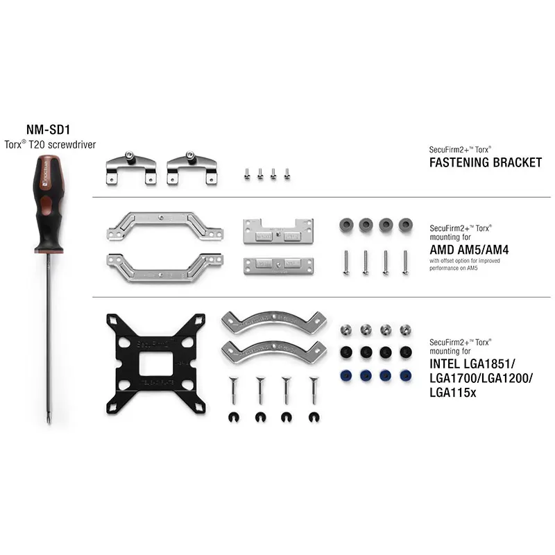 Noctua NM-M1-MP83/NM-M1-MP78 Mounting-kit CPU Cooler Upgrade Bracket For LGA1851/1700/1200/115X/AM5/AM4/With NM-SD1 screwdriver
