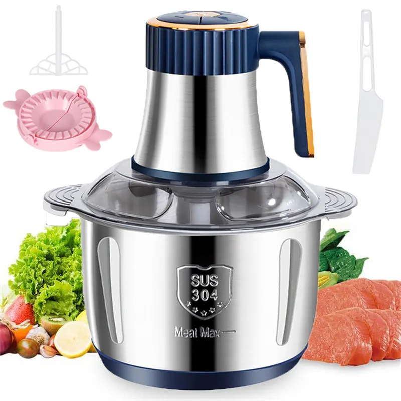 Electric Meat Grinders 5L Food crucher Stainless Steel Multifunctional plastic Slicer Processor Chopper guitar Blenders