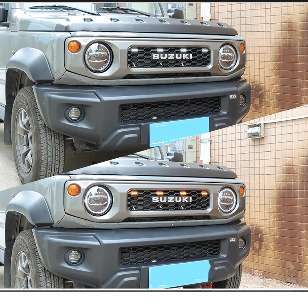 Światła przedni grill LED zewnętrzne lampy kratki dekoracyjne do 2019 2020 2021 2022 2023 Suzuki Jimny JB64 JB74