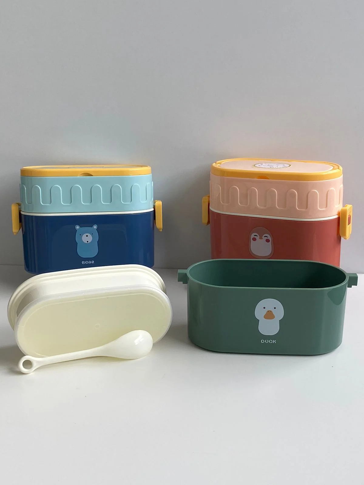 Tupper con diferentes niveles FH-58, lonchera con capa aislante, caja de almuerzo ideal para trasladar.