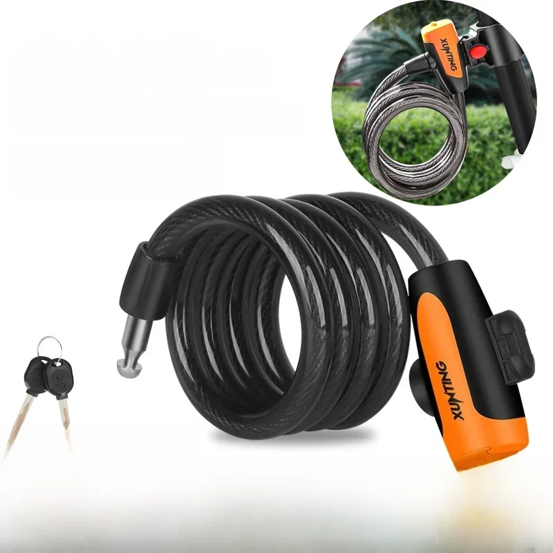 AliExpress NONE Bicycle Lock Anti-theft Mountain Road Bicycle Wire Chain Lock Key Safety Anti-theft Belt Mounting Bracket Scooter Bicycle Lock