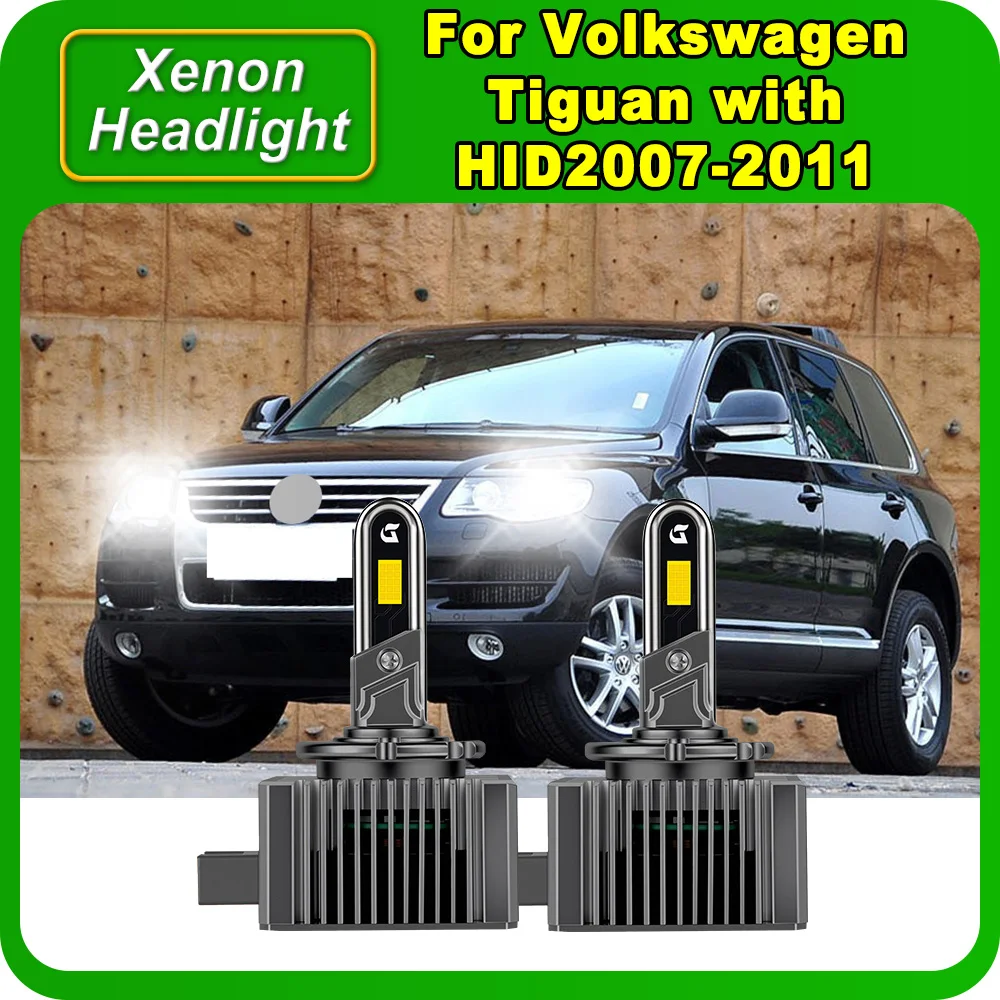 

2X D1S Turbo LED Xenon Headlight 1:1 Design 6000K Super Bright For Volkswagen Tiguan with HID 2007-2011 HID Xenon Light With Fan