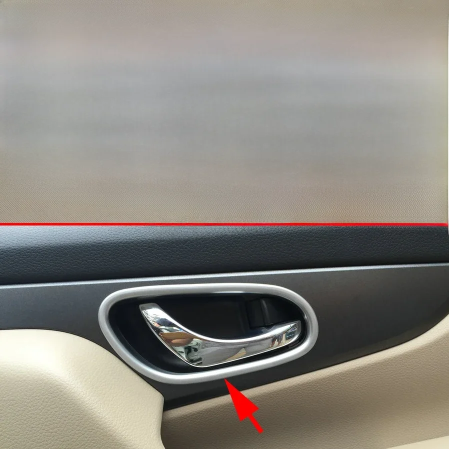 Matte Chrome Inner Door Handle Cover Trim Frame Sticker For Nissan Qashqai J11 Rogue Sport 2014-2022 Interior Accessories