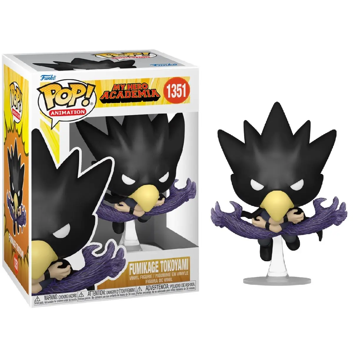 Funko Pop! My Hero Academy-Fumikage Tokoyami, 67332, 1351, original, toys, boys, girls, gifts, collector, dolls, shop, box, new, official license