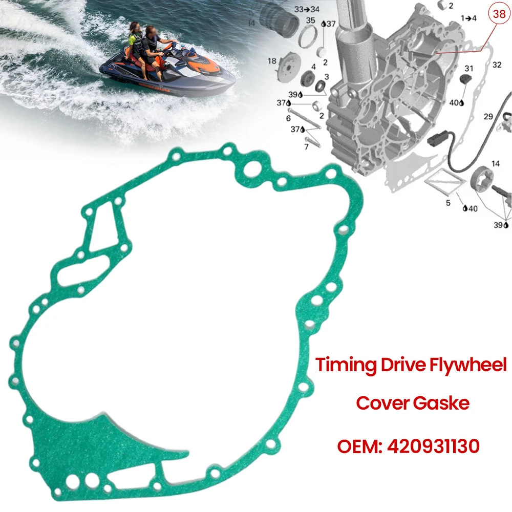 Junta protectora del volante de transmisión de sincronización para Sea-Doo 130 155 215 255 260 300 4-Tec 1503 TODOS los GTS GTX GTR RXP RXT Wake -X 420931130
