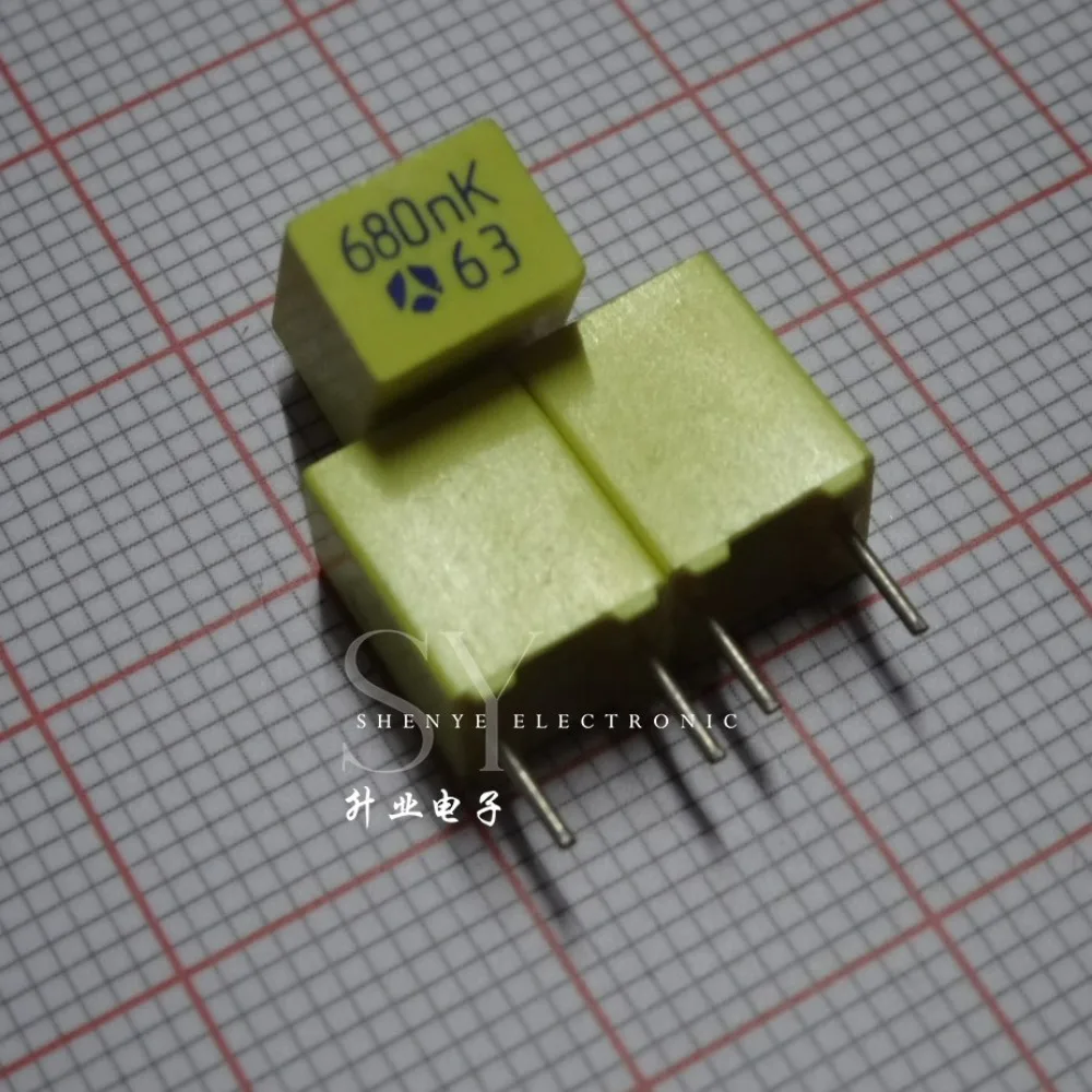 10pcs/lot TPC 0.68uf 63V 680nf u68 684 K Brand New 5mm Film Capacitor