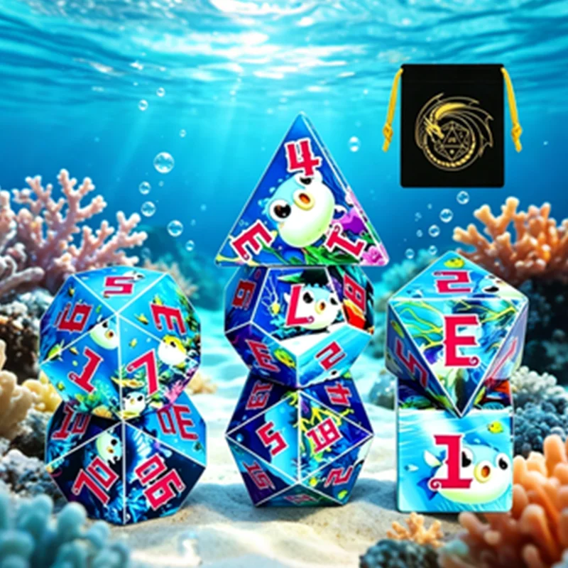 

Ocean D6 Dice Set, suitable for board games, board games, role-playing, Dungeons&Dragons, and more