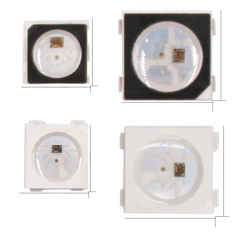 Indywidualnie adresowalny SK6812 Mini 3535 5050 SMD RGB LED Chip Cyfrowe piksele Biały/Czarny jako WS2812B Leds DC5V 2 ~ 1500 sztuk — zdjęcie 2