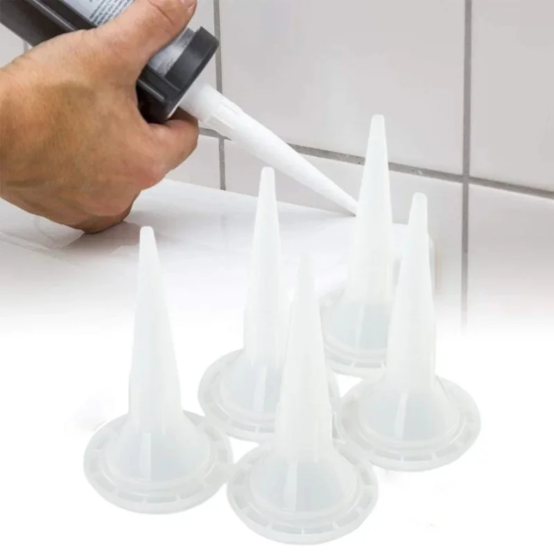 Pistolet à calfeutrer universel, buse en plastique, verre, colle, mastic, embouts en silicone, bouche pour outils de construction domestique, 1 pièce, 6 pièces, 10 pièces, 20 pièces