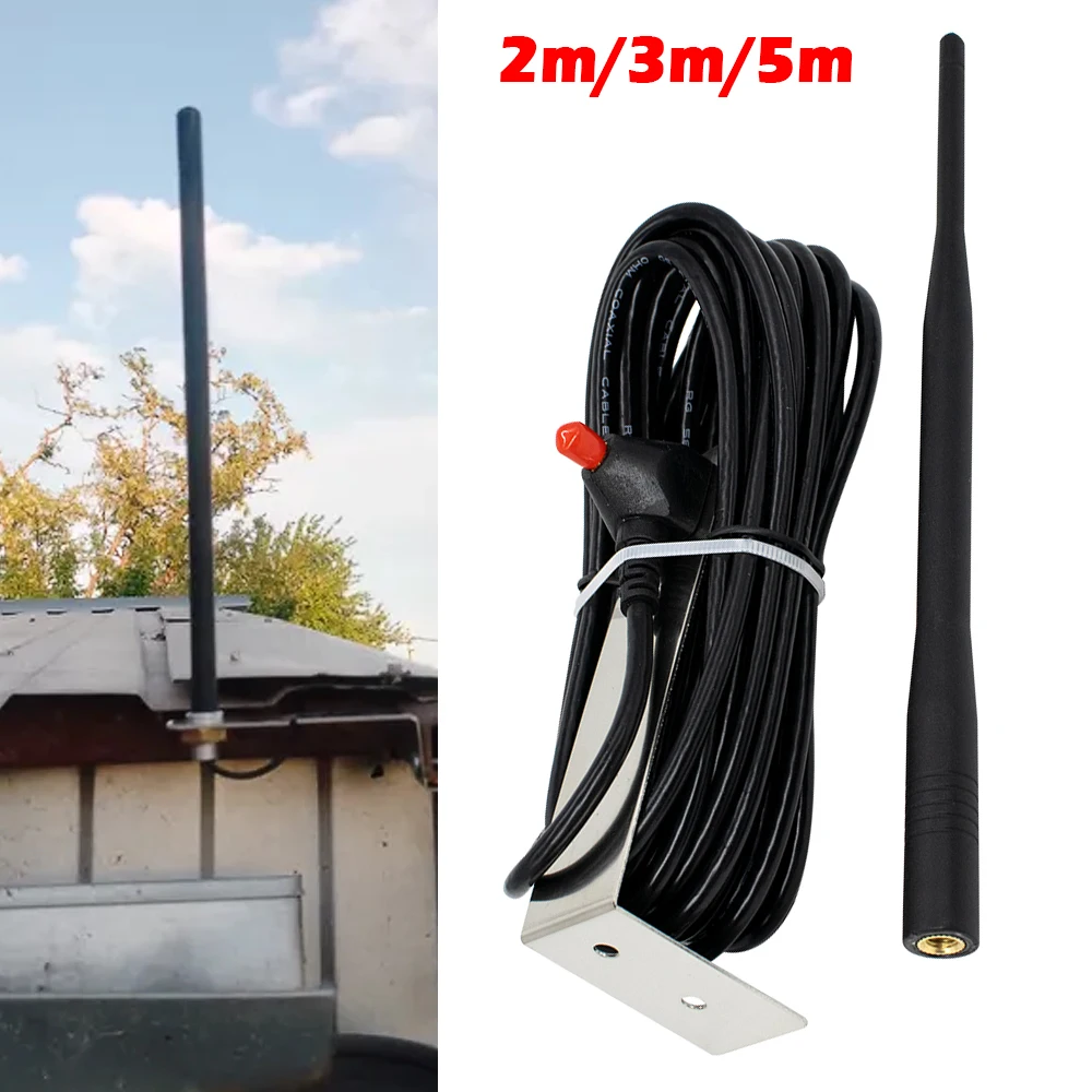 Antena dalekiego zasięgu 433MHz, 200m, długość kabla 2m/3m/5m, wodoodporny wzmacniacz sygnału do systemów otwierania bram garażowych.