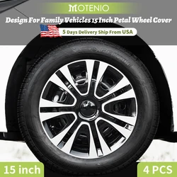15inch Petal Style Hub Cap Cover for Iron Rim Wheel Cover Set of 4 Steel Wheel Cover Replacement Hubcap for R15 Tire