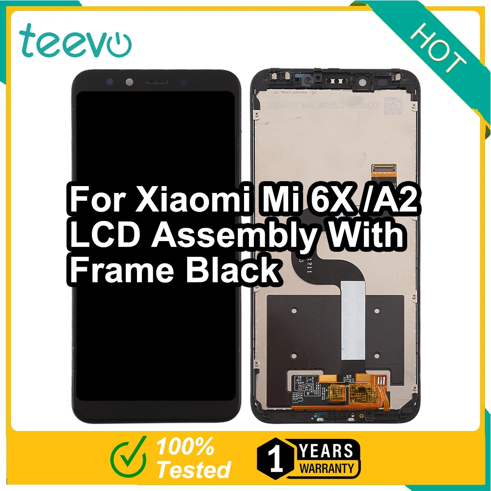 

Teevo LCD Xiaomi Mi 6X / A2 Screen display & Touch Screen Digitizer With Frame Black