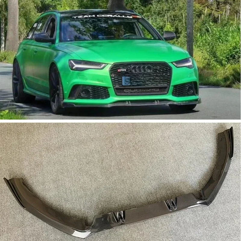 Voor Audi RS6 C7 C7.5 2012-2018 Real Carbon Fiber Lip Bumper Kit Spoiler Hoge Kwaliteit Refits Splitters - afbeelding 2
