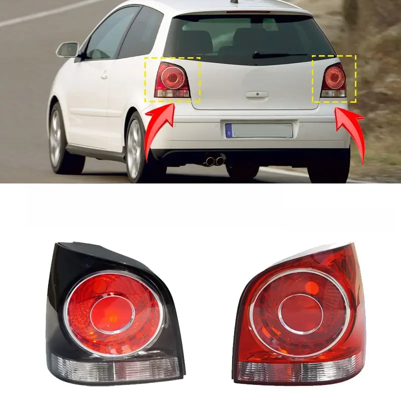 Do Volkswagen VW POLO 2006 2007 2008 2009 2010 Obudowa tylnego światła tylnego bez żarówek Światło ostrzegawcze zderzaka Akcesoria samochodowe — zdjęcie 2
