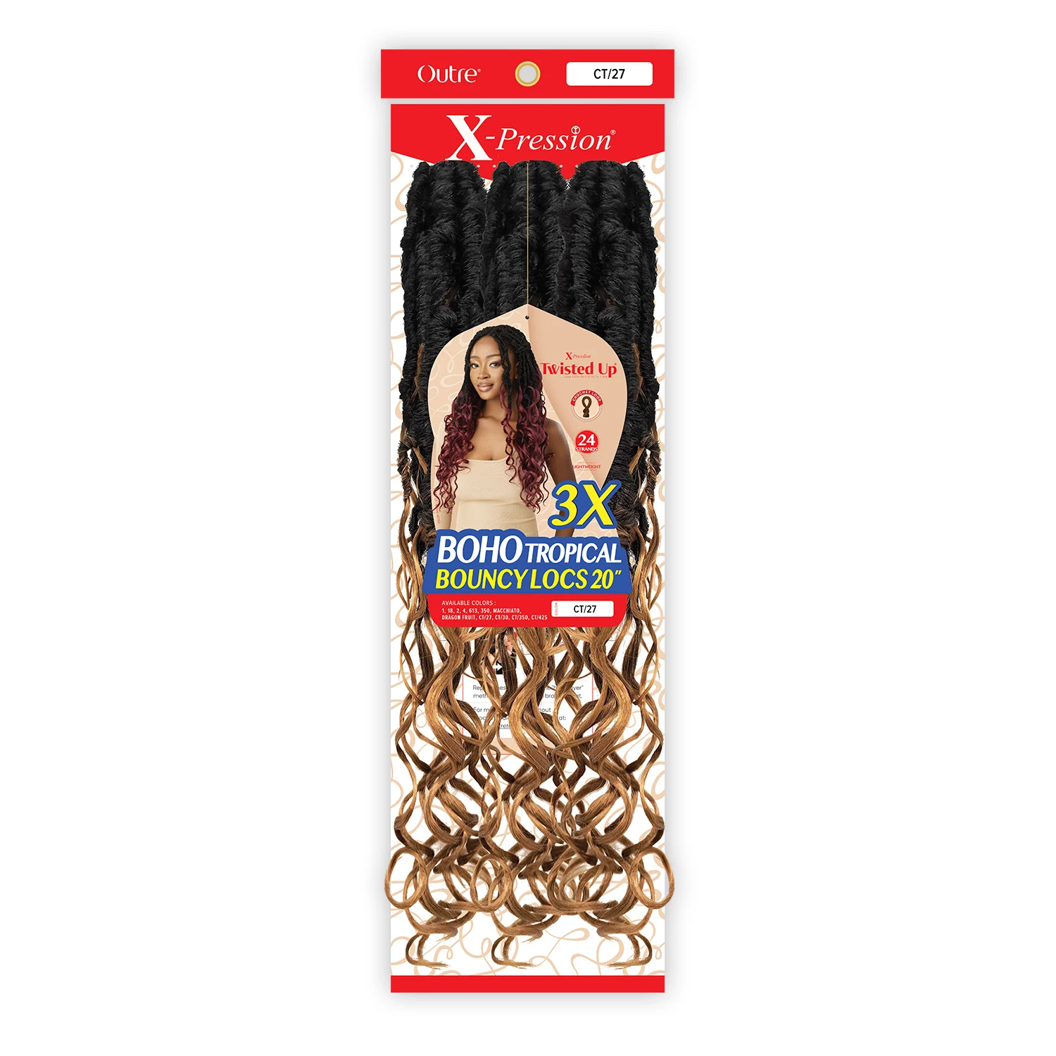 

Outre Synthetic Crochet Braids X-Pression Twisted Up 3X Boho Tropical Bouncy Locs 20"