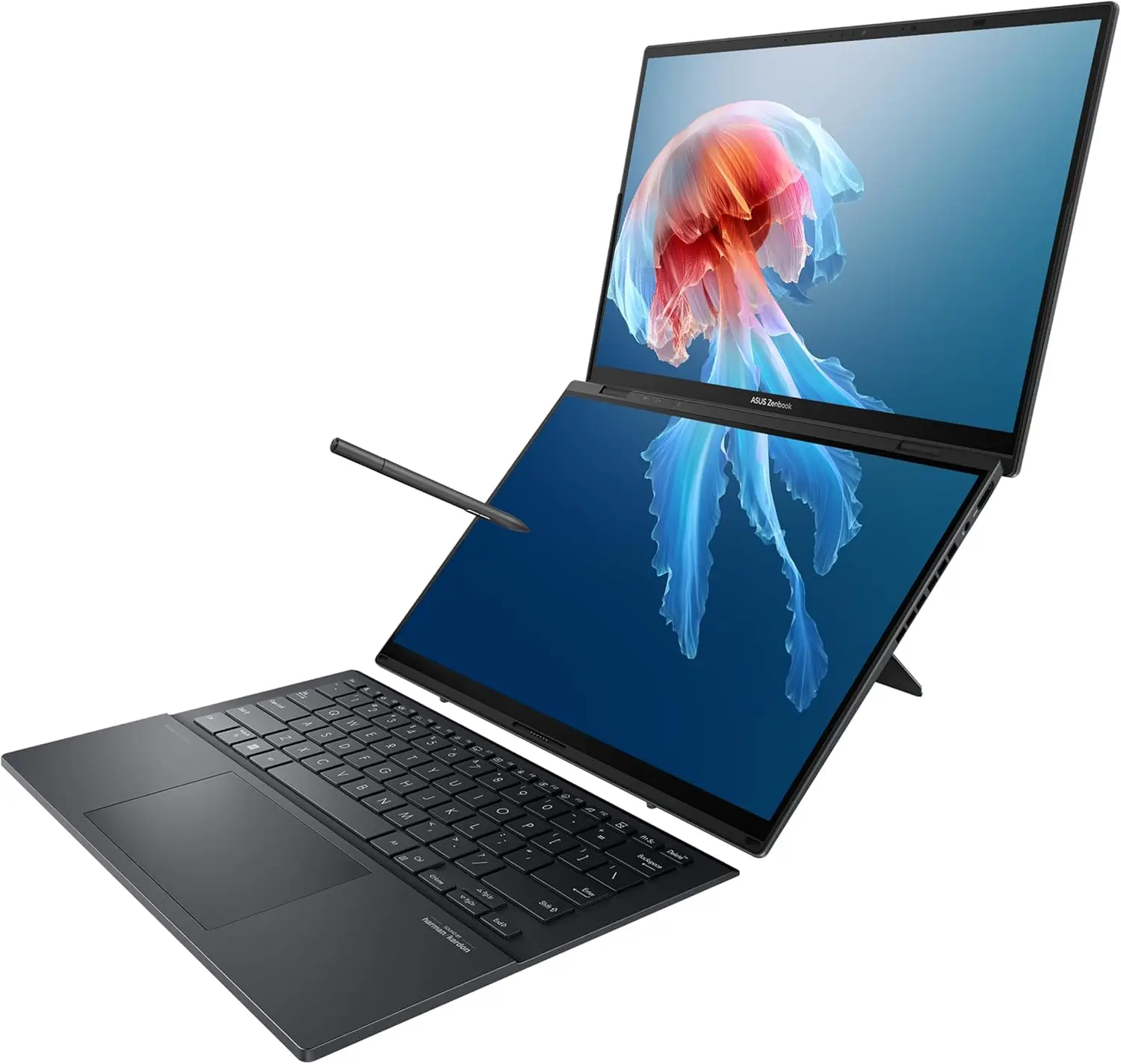 本物のZenBook Duoラップトップ,14インチOLEDデュアル3k 120hz,タッチディスプレイ,Intel Evo認定,Intel Core ultra 9, 185h,cpu,アークグラフィック