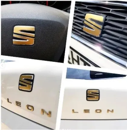 Emblem Coating Set - Vinyl Foil-Self-based Sticker - Special Colors - Compatible with SEAT Ateca.