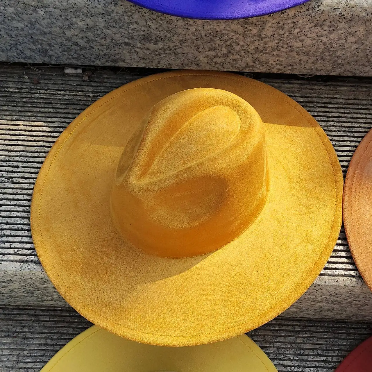 Zamszowy kapelusz damski z szerokim rondem 9,5 cm Męski kościelny kapelusz jazzowy Fedoras Kowbojski kapelusz Panama Hat