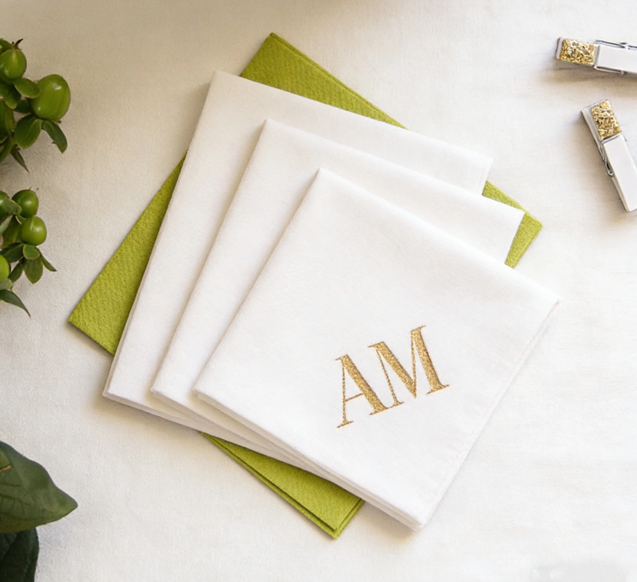 

50 шт. индивидуальных салфеток под лен с монограммой и напечатанным ZIP-кодом для вечеринок и туалетных комнат