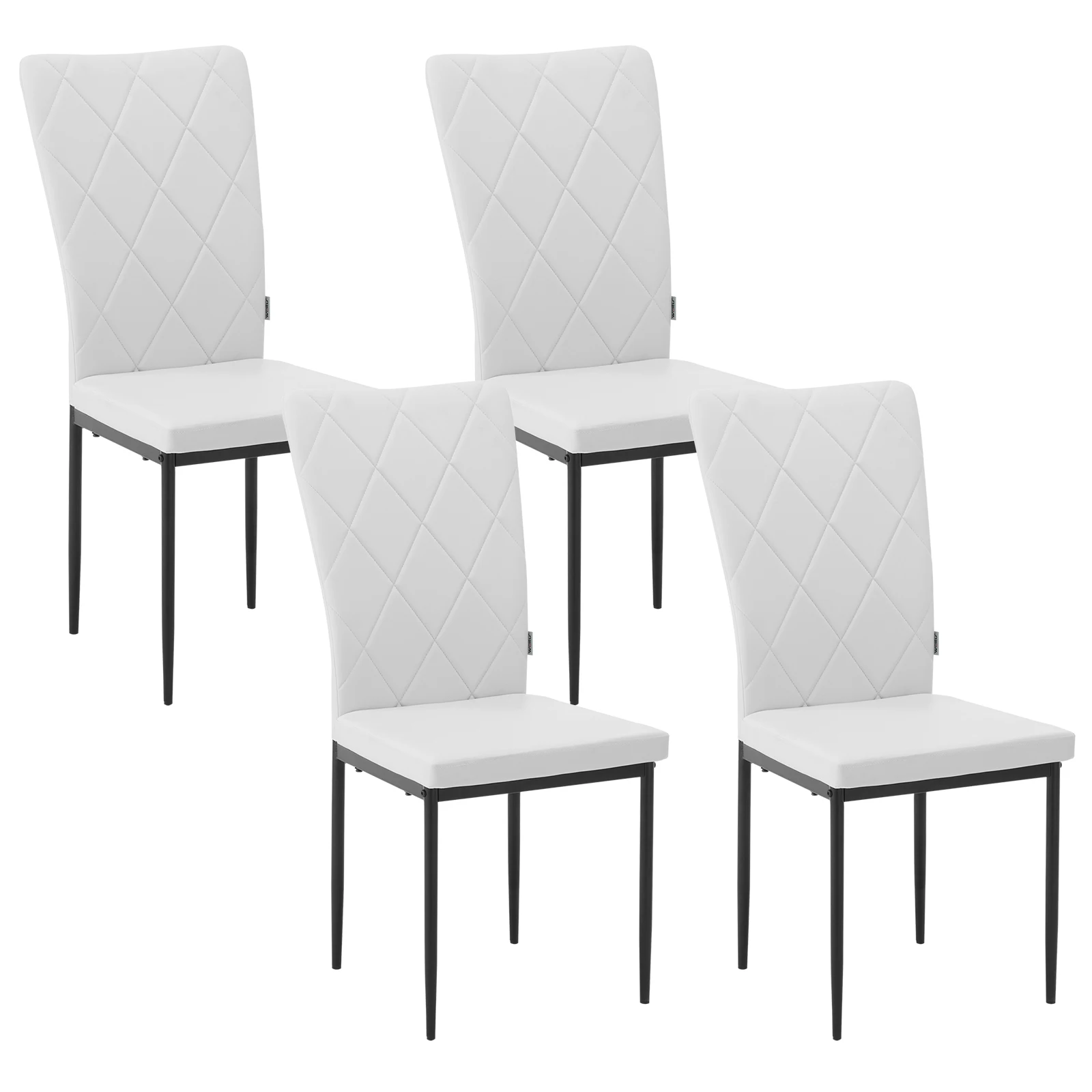 4 STKS/SET Keukenstoelen Eetkamerstoelen met Hoge Rugleuning Gestoffeerde Stoel Metalen Poten voor Eetkamer Bruiloft Keuken