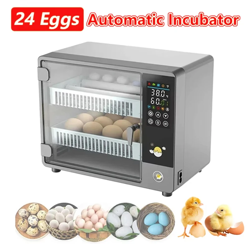 24 Eggs Incubator With Drawer Type Egg Incubator Turner With Automatic waterproof Temperature Control Touch set