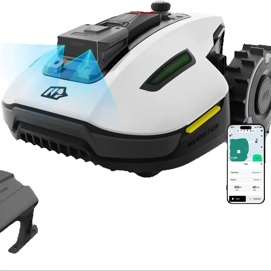 البيع السريع YUKA Mini 500H استقبال جزازة العشب الروبوتية 0.12 Acre، كحد أقصى. 0.17 أقدام، Ultrasense AI Vision+ RTK لتحديد المواقع