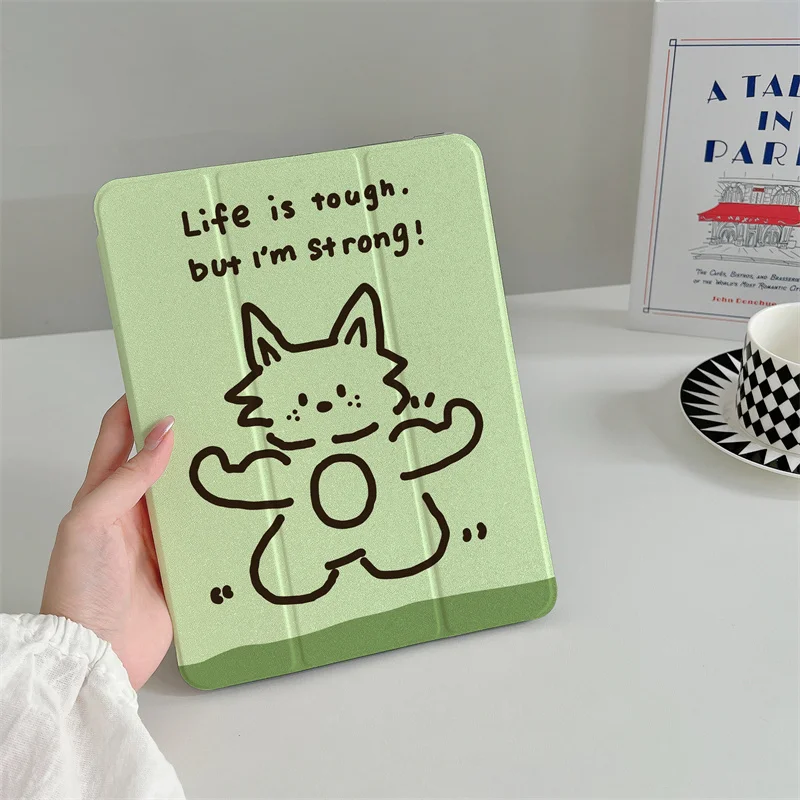 

Funny Cute Cat Case For iPad 10 Pro 11 inch Air 2024 iPad Air 5/4 10.9 10.2 9.7 inch Air3 10.5 mini 6/5/4 Cover with Pen Holder