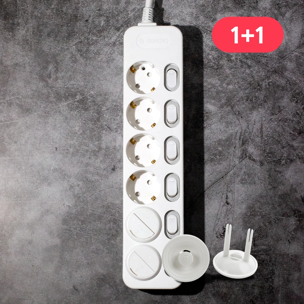 1+1 Monocare Power Strip Individual Switch 6-Hole (16A) + Safety Cover 4P / 1.5m 3m 5m 10m