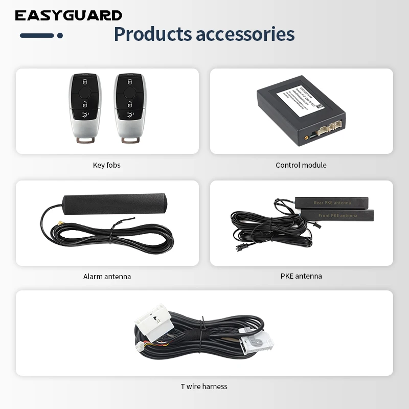 EASYGUARD Smart Key PKE Kit Passive Keyless Entry System Fit For Benz FBS4 With Factory OEM Push Start Button & Comfort Access