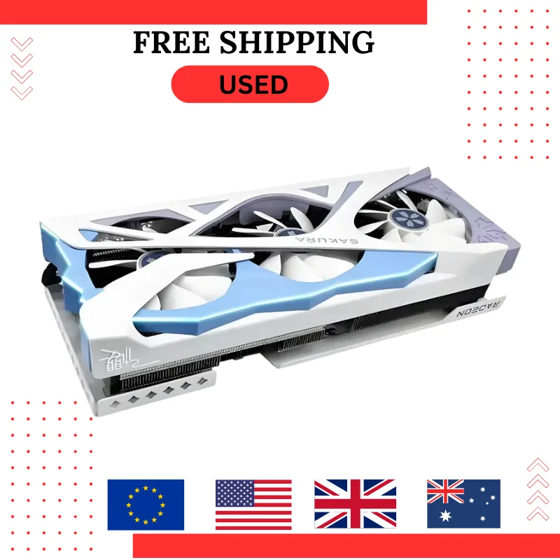 بطاقة رسومات YESTON rx7700xt مستعملة 12 جيجابايت 192 بت كارت جرافيلي GDDR6 بطاقة فيديو ساكورا بلاكا دي فيديو وحدة معالجة الرسومات 12 جيجابايت tarjeta Grafica #1